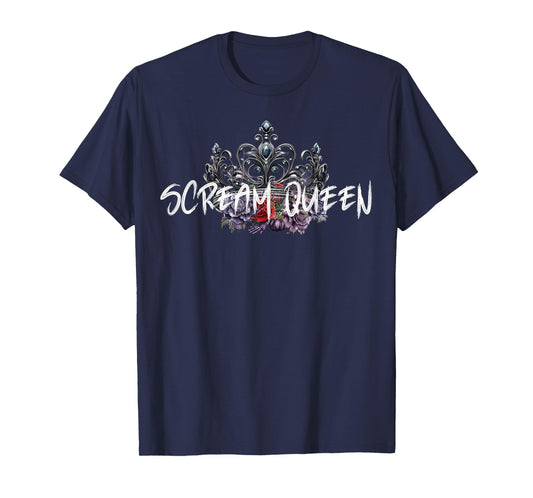 Scream Queen Halloween Spooky Scary Gothic Crown Horror film T-Shirt