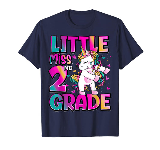Little Miss 2nd Grade Unicorn Back To School 2nd Grade Girls T-Shirt