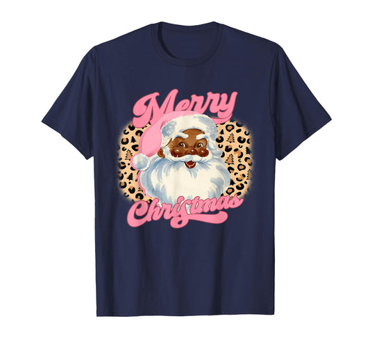 Christmas Santa Claus Black Xmas African American Women Girl T-Shirt
