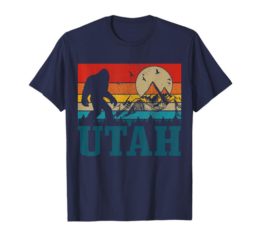 Utah Bigfoot Vintage Mountains Hiking Camping Hunter Gift T-Shirt