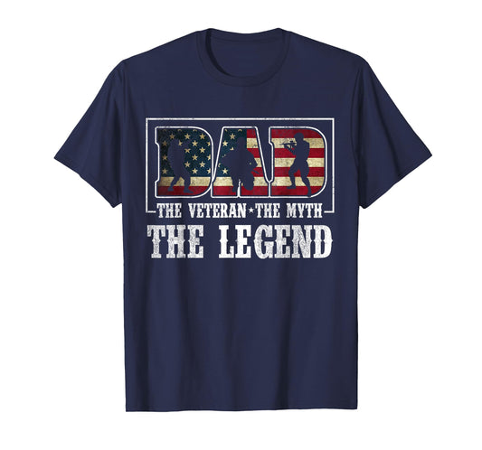 Mens The Veteran The Myth The Legend T-shirt Veteran Dad Gif