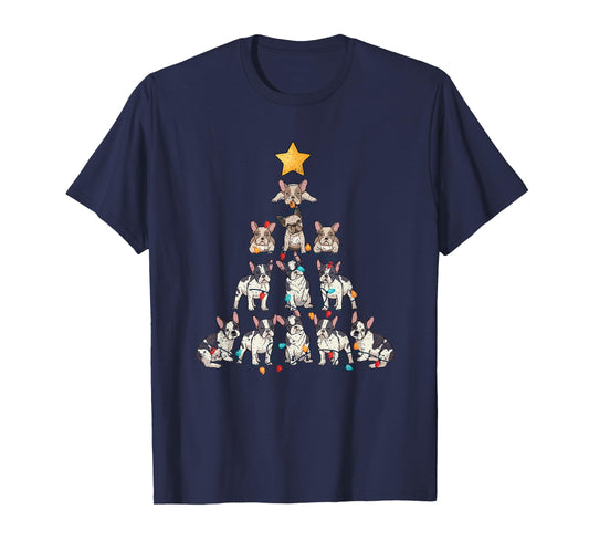 French Bulldog Christmas Tree Frenchie Dog Xmas PJs Pajamas T-Shirt