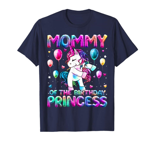 Mommy of the Birthday Princess Girl Flossing Unicorn Mom T-Shirt