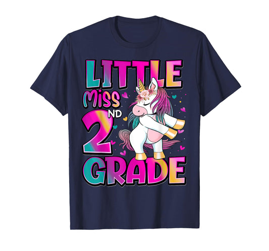 Little Miss 2nd Grade Unicorn Back To School 2nd Grade Girls T-Shirt