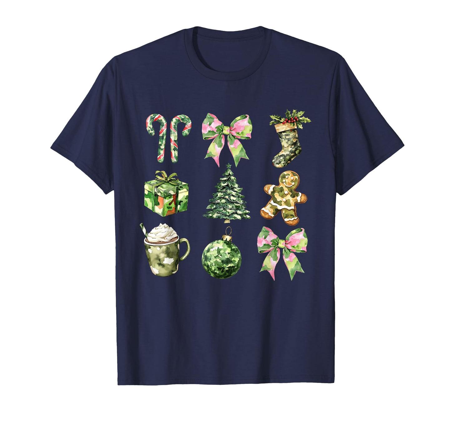 Camo Print Christmas Trees With Camouflage Print Xmas T-Shirt