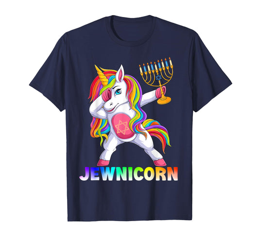Hanukkah Dabbing Unicorn Jewnicorn Chanukah Jewish Xmas T-Shirt