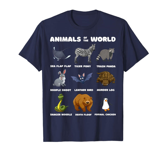 Animals Of The World Gift Tee Funny Rare Animals Memes T-Shirt