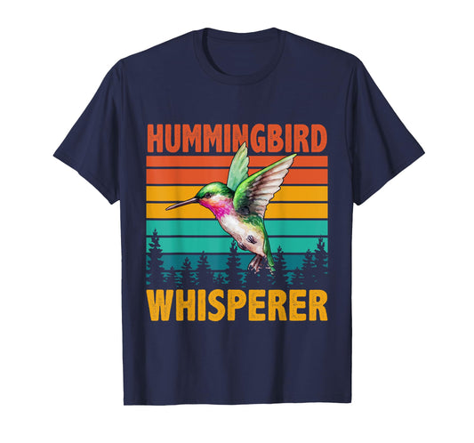 Vintage Retro Hummingbird Whisperer Funny Bird Sunglasses T-Shirt