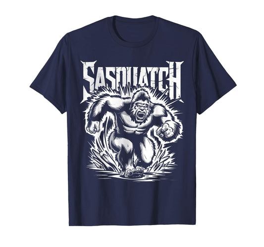 Retro Sasquatch Charging Hide & Seek Funny Bigfoot Believer T-Shirt