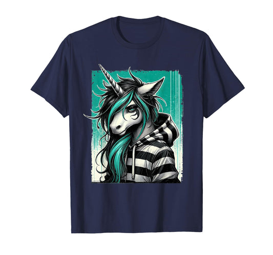 Goth Girl Cute E-Girl Women Gothic Unicorn Goth Emo Girl T-Shirt
