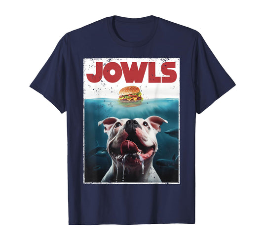 Funny American Bulldog Jowls Burger Bully, Dog Mom, Dog Dad T-Shirt