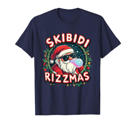 Skibidi Rizzmass Celebration Merry Christmas Funny Santa T-Shirt