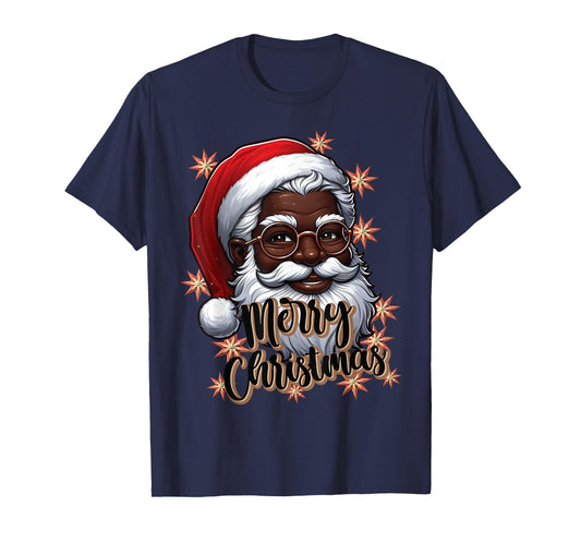 African American Santa Christmas Pajama Black X-Mas T-Shirt