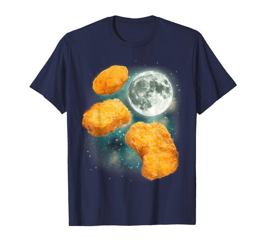 Three Chicken Nuggets Howl at the Moon Funny Parody Tendies T-Shirt