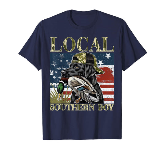 Local Southern Duck Hunting Dog Black Lab Outdoor Vintage T-Shirt