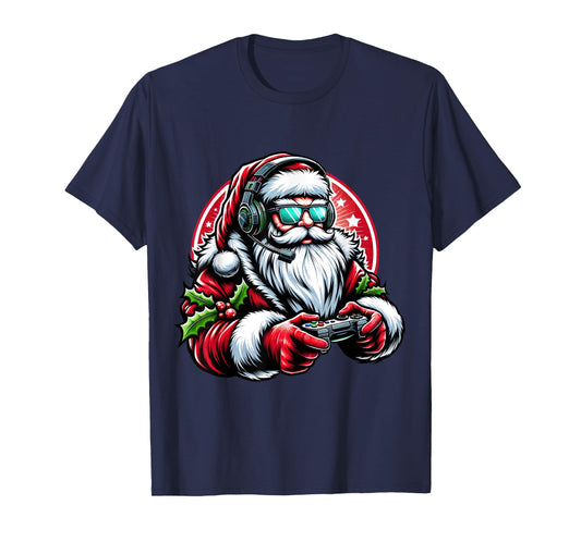 Christmas Gamer Boys Video Game Santa Xmas T-Shirt