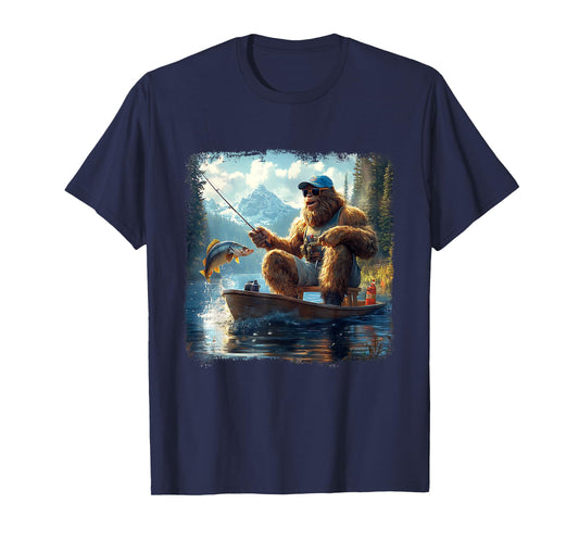 Catch of the Day Bigfoot Fishing Adventure Funny Sasquatch T-Shirt