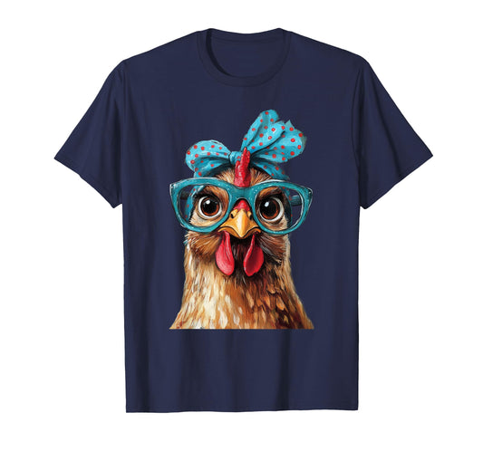 Chicken Wearing Bandana Glasses T-Shirt