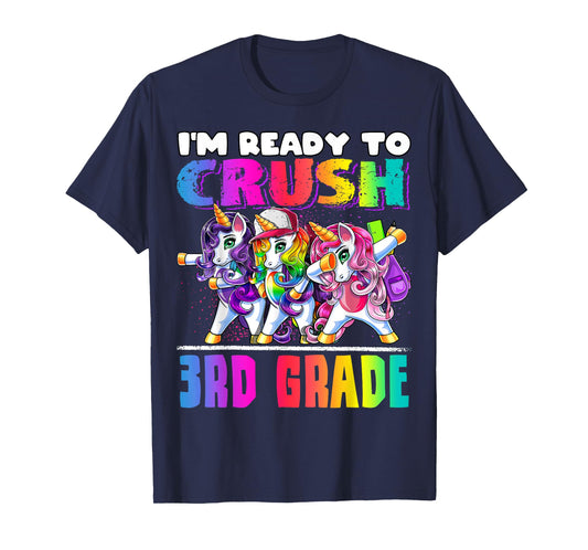 Crush 3rd Grade Dabbing Unicorn Back to School Backpack Girl T-Shirt
