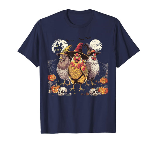 Funny Halloween Chicken Costume Spooky Season Chickens Witch T-Shirt