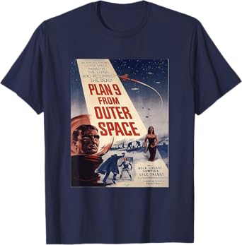 PLAN 9 FROM OUTER SPACE Sci-fi Sience Vintage Poster B Movie T-Shirt