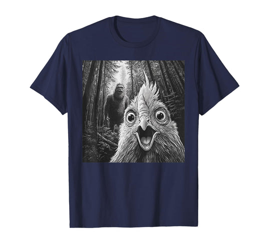 Chicken Selfie With Bigfoot Sasquatch Funny T-Shirt