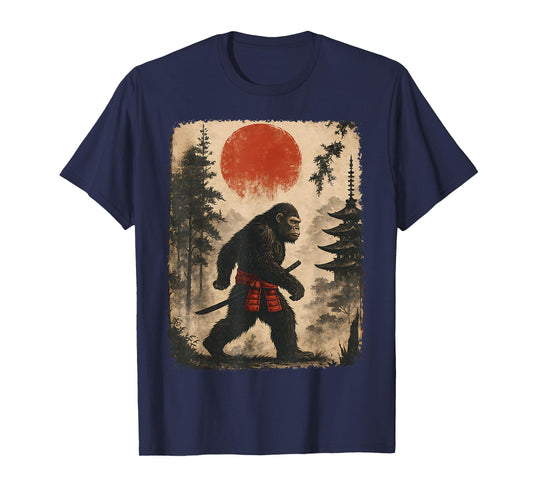 Samurai Bigfoot Japanese Graphic Funny Sasquatch T-Shirt