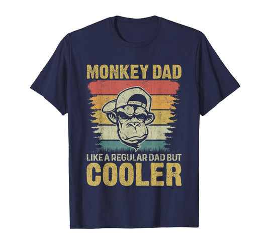 Retro Monkeys Father Men Animal Monkey Dad T-Shirt
