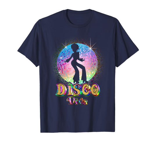 Disco Diva - Retro 70's 80's Seventies Retro Disco Ball T-Shirt
