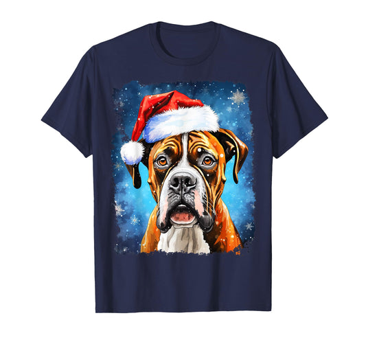 Pop Art Christmas Boxer Dog T-Shirt