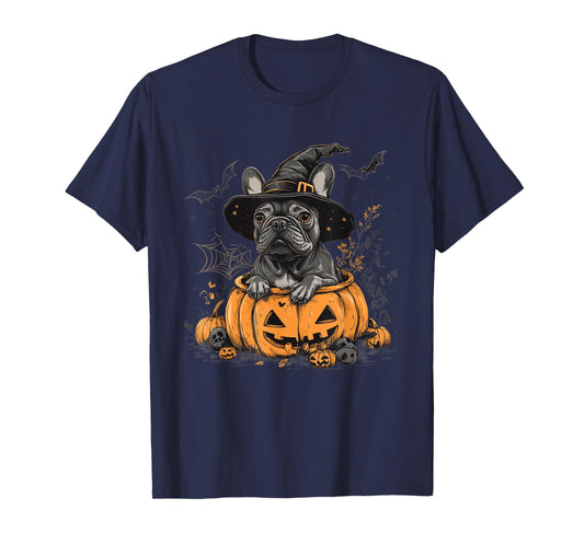 French Bulldog Dog Pumpkin Halloween Thanksgiving Men Women T-Shirt