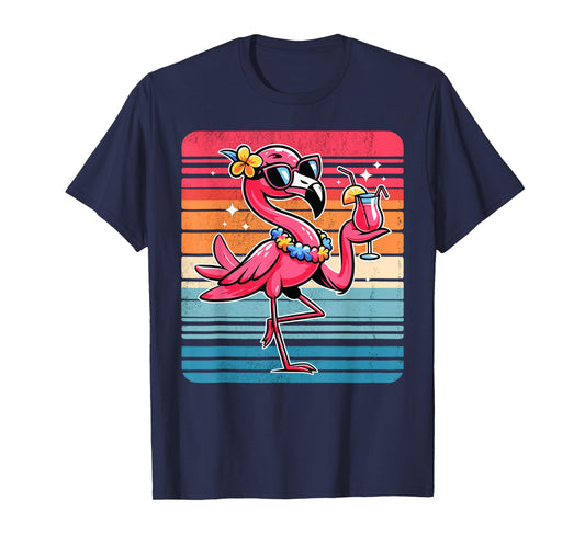 Cool Retro Flamingo in Sunglasses Funny Flamingo T-Shirt