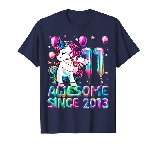 Flossing Unicorn 11 Year Old 11th Birthday Girl Unicorn T-Shirt
