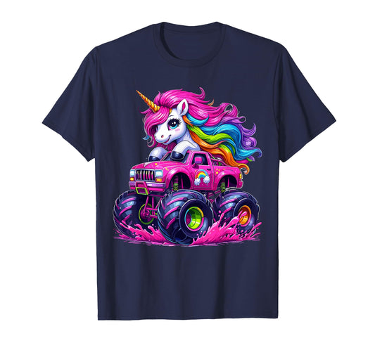 Unicorn Riding Monster Truck T-Shirt