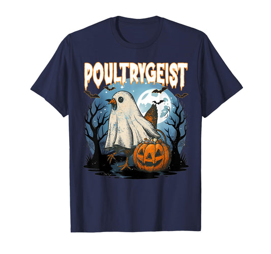 Poultrygeist Funny Halloween Chicken Ghost Costume Pumpkin T-Shirt