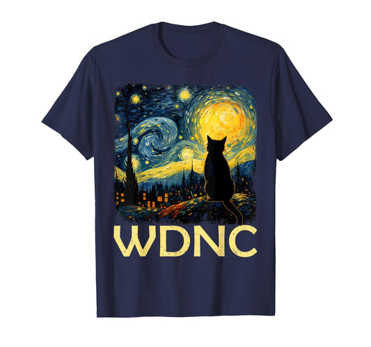 Vintage WDNC Cat Night T-Shirt