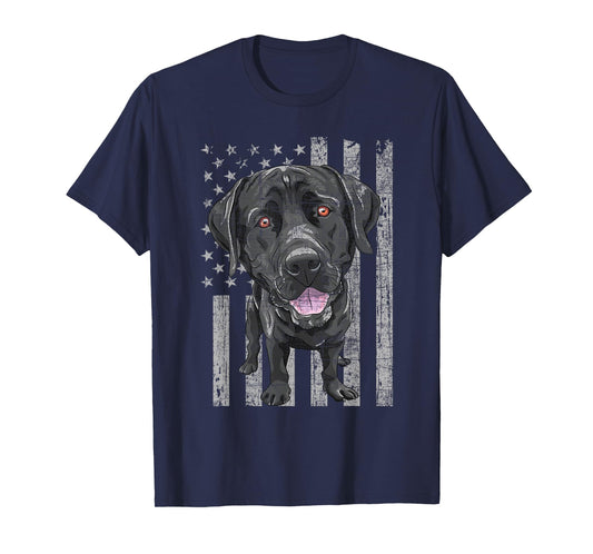 Patriotic Black Labrador - USA American Flag Dog Lover T-Shirt