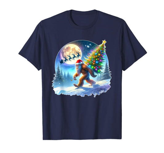 Bigfoot Christmas Santa Holiday Sasquatch Xmas T-Shirt
