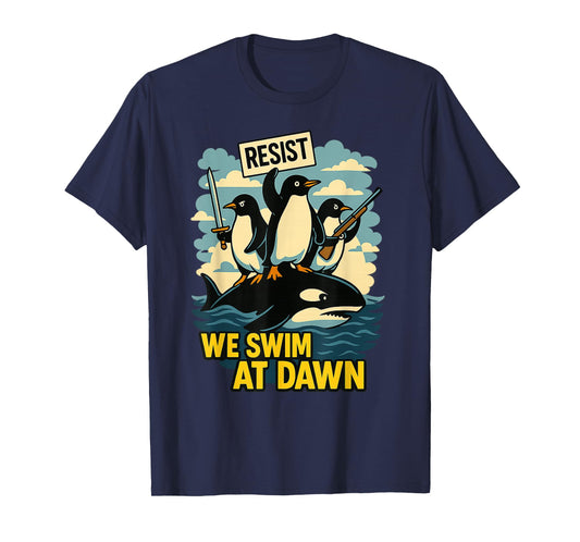 Resist Penguin Activism Graphic Design T-Shirt