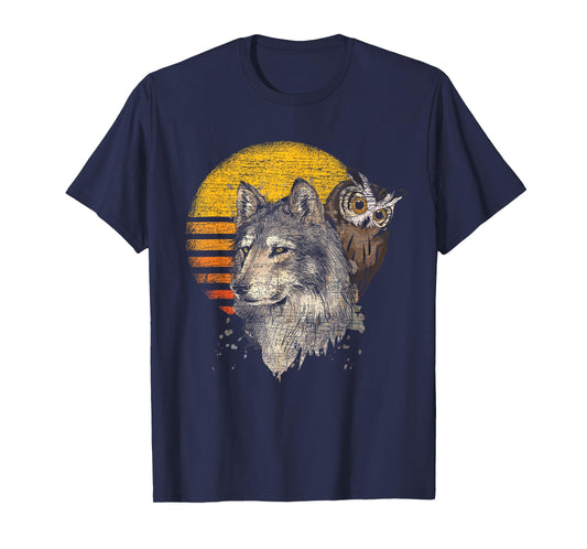 Retro Wolf Owl T-Shirt