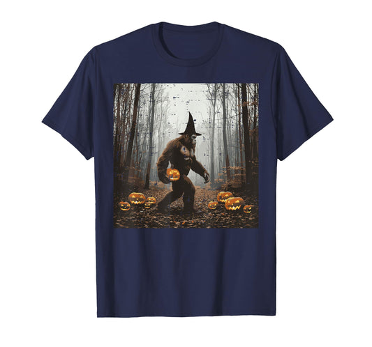 Halloween Bigfoot Forest Pumpkin Sasquatch Costume Men Women T-Shirt