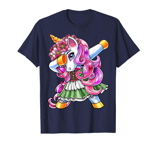 Dabbing Unicorn Oktoberfest Dirndl Bavarian Costume Shirt T-Shirt