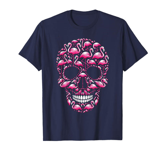 Flamingo Skull Halloween Party T-Shirt