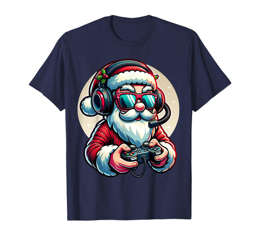 Christmas Gamer Boys Video Game Santa Xmas T-Shirt