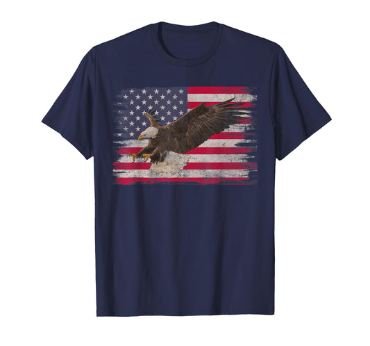 American Bald Eagle 4th Of July US Flag Patriotic Boys Men T-Shirt