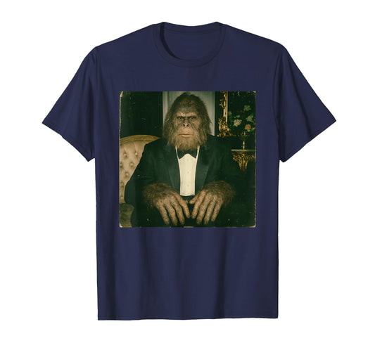 Rizz Bigfoot | Elegant Bigfoot in Tuxedo Cryptid Meme T-Shirt