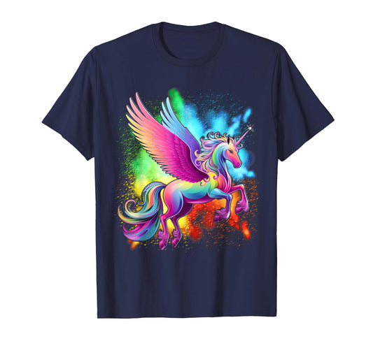 Purple Unicorn Colorful Psychedelic kawaii Trippy alt T-Shirt