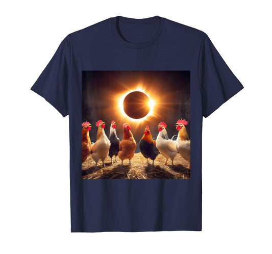 Chicken And The Total Solar Sun Eclipse 8.04.24 2024 Chicken T-Shirt