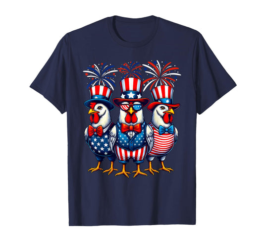 Patriotic Chicken USA Flag Chicken Lover 4th of July T-Shirt