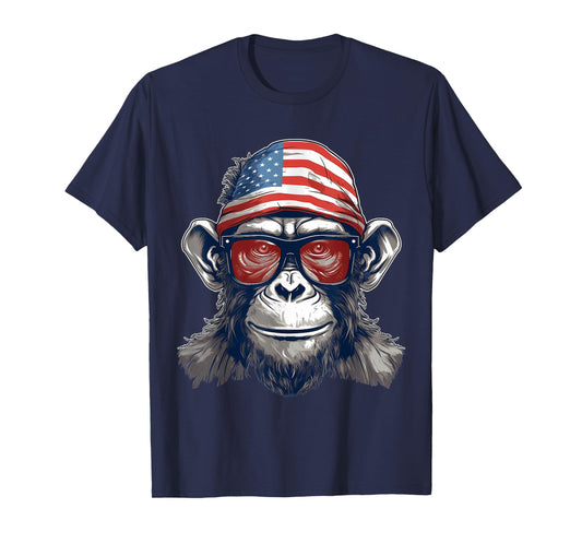 4th Of July US Flag Monkey T-Shirt